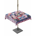 thumbnail image 1 of Outdoor Tablecloth with Umbrella Hole for Patio/Picnic/Party/Camping, 4th of July Waterproof Table Cloth Square Cover Washable, Independence Day Blue Red Plaid Gnomes (60"x 60"), 1 of 9