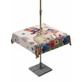 thumbnail image 1 of Outdoor Tablecloth with Umbrella Hole for Patio/Picnic/Party/Camping, 4th of July Waterproof Table Cloth Square Cover Washable, Independence Day Patriotic Flowers Cat Beige (60"x 60"), 1 of 9