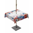 thumbnail image 1 of Outdoor Tablecloth with Umbrella Hole for Patio/Picnic/Party/Camping, 4th of July Waterproof Table Cloth Square Cover Washable, Red Blue Independence Day Floral Star Vintage (54"x 54"), 1 of 9