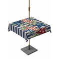 thumbnail image 1 of Outdoor Tablecloth with Umbrella Hole for Patio/Picnic/Party/Camping, 4th of July Waterproof Table Cloth Square Cover Washable, Red Blue Stars Green Leaves Striped Independence (60"x 60"), 1 of 8