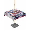 thumbnail image 1 of Outdoor Tablecloth with Umbrella Hole for Patio/Picnic/Party/Camping, 4th of July Waterproof Table Cloth Square Cover Washable, USA Flag Firework Independence Day Gnomes (54"x 54"), 1 of 9