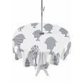 thumbnail image 1 of Outdoor Tablecloth with Umbrella Hole for Patio/Picnic/Party/Camping, Abstract Art Fish Grey Waterproof Table Cloth Round Cover Washable, Coastal Ocean Summer (Dia 54"), 1 of 8