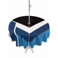 thumbnail image 1 of Outdoor Tablecloth with Umbrella Hole for Patio/Picnic/Party/Camping, Abstract Blue Black Waterproof Table Cloth Round Cover Washable, Modern Geometric Color Blocks (Dia 60"), 1 of 8