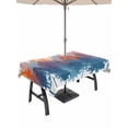 thumbnail image 1 of Outdoor Tablecloth with Umbrella Hole for Patio/Picnic/Party/Camping, Abstract Forest Silhouette Waterproof Table Cloth Rectangle Table Cover Washable, Bohemia Forest Trees Watercolor (60"x 102"), 1 of 8