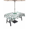 thumbnail image 1 of Outdoor Tablecloth with Umbrella Hole for Patio/Picnic/Party/Camping, Abstract Green Ink Dots Waterproof Table Cloth Rectangle Table Cover Washable, Boho Minimalist Middle Century Art (52"x 70"), 1 of 9
