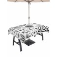 thumbnail image 1 of Outdoor Tablecloth with Umbrella Hole for Patio/Picnic/Party/Camping, Abstract Ink Dots Waterproof Table Cloth Rectangle Table Cover Washable, Boho Minimalist Middle Century Art (60"x 120"), 1 of 9