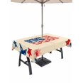 thumbnail image 1 of Outdoor Tablecloth with Umbrella Hole for Patio/Picnic/Party/Camping, American Map Waterproof Table Cloth Rectangle Table Cover Washable, Patriotic Freedom US Independence Tan (52"x 70"), 1 of 9