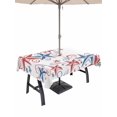 thumbnail image 1 of Outdoor Tablecloth with Umbrella Hole for Patio/Picnic/Party/Camping, American Star Modern Waterproof Table Cloth Rectangle Table Cover Washable, Blue Red Patriotic Solid Color Classic (54"x 80"), 1 of 9