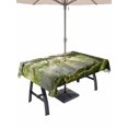 thumbnail image 1 of Outdoor Tablecloth with Umbrella Hole for Patio/Picnic/Party/Camping, Ancient Tree Waterproof Table Cloth Rectangle Table Cover Washable, Zen Mystical Green Lush Forest Nature (60"x 120"), 1 of 9