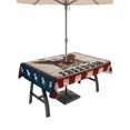 thumbnail image 1 of Outdoor Tablecloth with Umbrella Hole for Patio/Picnic/Party/Camping, Anniversary USA Flag Waterproof Table Cloth Rectangle Table Cover Washable, Eagle Blue Red Vintage (60"x 120"), 1 of 9