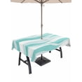 thumbnail image 1 of Outdoor Tablecloth with Umbrella Hole for Patio/Picnic/Party/Camping, Aqua Ombre Waterproof Table Cloth Rectangle Table Cover Washable, Modern Moire Abstract Art Aesthetics (52"x 70"), 1 of 9