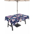 thumbnail image 1 of Outdoor Tablecloth with Umbrella Hole for Patio/Picnic/Party/Camping, Beach Coastal Waterproof Table Cloth Rectangle Table Cover Washable, Summer Nautical Shell Starfish Coral Blue (60"x 84"), 1 of 8