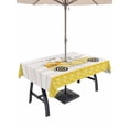 thumbnail image 1 of Outdoor Tablecloth with Umbrella Hole for Patio/Picnic/Party/Camping, Bee Truck Waterproof Table Cloth Rectangle Table Cover Washable, Yellow Honey Daisy Floral Plaid Wooden Grain (52"x 70"), 1 of 8