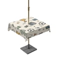 thumbnail image 1 of Outdoor Tablecloth with Umbrella Hole for Patio/Picnic/Party/Camping, Beige Cartoon Sports Waterproof Table Cloth Square Cover Washable, Funny Football Trophies Whistle (60"x 60"), 1 of 9