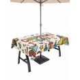 thumbnail image 1 of Outdoor Tablecloth with Umbrella Hole for Patio/Picnic/Party/Camping, Beige Children's Day Waterproof Table Cloth Rectangle Table Cover Washable, Car Tree Stars Modern Abstract Art Cartoon (52"x 70"), 1 of 8