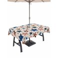 thumbnail image 1 of Outdoor Tablecloth with Umbrella Hole for Patio/Picnic/Party/Camping, Beige Independence Day Waterproof Table Cloth Rectangle Table Cover Washable, American Stars 250th Anniversary (54"x 80"), 1 of 9
