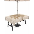 thumbnail image 1 of Outdoor Tablecloth with Umbrella Hole for Patio/Picnic/Party/Camping, Beige Palm Tree Waterproof Table Cloth Rectangle Table Cover Washable, Tropical Summer Coastal Vintage Beige (60"x 84"), 1 of 9