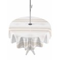 thumbnail image 1 of Outdoor Tablecloth with Umbrella Hole for Patio/Picnic/Party/Camping, Beige Striped Waterproof Table Cloth Round Cover Washable, Modern Geometric Aesthetics (Dia 60"), 1 of 9
