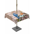thumbnail image 1 of Outdoor Tablecloth with Umbrella Hole for Patio/Picnic/Party/Camping, Birds Floral Waterproof Table Cloth Square Cover Washable, Farmhouse Pink Flower Leaf Wood Grain Brown (54"x 54"), 1 of 8