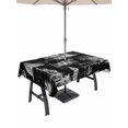 thumbnail image 1 of Outdoor Tablecloth with Umbrella Hole for Patio/Picnic/Party/Camping, Black Architecture Waterproof Table Cloth Rectangle Table Cover Washable, Abstract City Vintage Modern Art (60"x 84"), 1 of 9