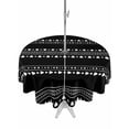 thumbnail image 1 of Outdoor Tablecloth with Umbrella Hole for Patio/Picnic/Party/Camping, Black Boho Geometric Waterproof Table Cloth Round Cover Washable, Abstract Art Dots Striped (Dia 60"), 1 of 8