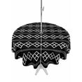 thumbnail image 1 of Outdoor Tablecloth with Umbrella Hole for Patio/Picnic/Party/Camping, Black Boho Waterproof Table Cloth Round Cover Washable, Vintage Ethnic Tribe Abstract Art Geometric (Dia 60"), 1 of 8