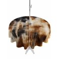 thumbnail image 1 of Outdoor Tablecloth with Umbrella Hole for Patio/Picnic/Party/Camping, Black Brown Gradient Waterproof Table Cloth Round Cover Washable, Retro Rustic Abstract Minimalist Art (Dia 54"), 1 of 9