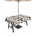 thumbnail image 1 of Outdoor Tablecloth with Umbrella Hole for Patio/Picnic/Party/Camping, Black Cat Waterproof Table Cloth Rectangle Table Cover Washable, Rustic Striped Geometric Abstract (54"x 80"), 1 of 8