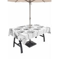 thumbnail image 1 of Outdoor Tablecloth with Umbrella Hole for Patio/Picnic/Party/Camping, Black Dandelion Waterproof Table Cloth Rectangle Table Cover Washable, Country Modern Minimalist Flower (52"x 70"), 1 of 8