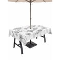 thumbnail image 1 of Outdoor Tablecloth with Umbrella Hole for Patio/Picnic/Party/Camping, Black Dandelion Waterproof Table Cloth Rectangle Table Cover Washable, Spring Country Modern Minimalist Flower (60"x 120"), 1 of 8