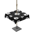 thumbnail image 1 of Outdoor Tablecloth with Umbrella Hole for Patio/Picnic/Party/Camping, Black Footballs Waterproof Table Cloth Square Cover Washable, Balls Sports Games Retro Charcoal Texture (60"x 60"), 1 of 9