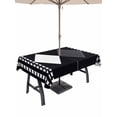 thumbnail image 1 of Outdoor Tablecloth with Umbrella Hole for Patio/Picnic/Party/Camping, Black Geometric Waterproof Table Cloth Rectangle Table Cover Washable, Bohemia Stripes Color Block Modern (60"x 120"), 1 of 9