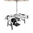 thumbnail image 1 of Outdoor Tablecloth with Umbrella Hole for Patio/Picnic/Party/Camping, Black Geometric Waterproof Table Cloth Rectangle Table Cover Washable, Modern Abstract Art Stripes (52"x 70"), 1 of 8