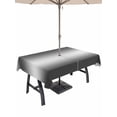 thumbnail image 1 of Outdoor Tablecloth with Umbrella Hole for Patio/Picnic/Party/Camping, Black Grey Ombre Waterproof Table Cloth Rectangle Table Cover Washable, Contemporary Abstract Gradient (54"x 80"), 1 of 8