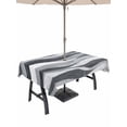 thumbnail image 1 of Outdoor Tablecloth with Umbrella Hole for Patio/Picnic/Party/Camping, Black Grey Ombre Waterproof Table Cloth Rectangle Table Cover Washable, Modern Moire Abstract Art Aesthetics (52"x 70"), 1 of 9