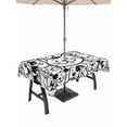thumbnail image 1 of Outdoor Tablecloth with Umbrella Hole for Patio/Picnic/Party/Camping, Black Line Dog Cat Waterproof Table Cloth Rectangle Table Cover Washable, Cartoon Cute Animals (54"x 80"), 1 of 8