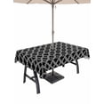 thumbnail image 1 of Outdoor Tablecloth with Umbrella Hole for Patio/Picnic/Party/Camping, Black Morocco Waterproof Table Cloth Rectangle Table Cover Washable, Abstract Modern Geometric Textured (52"x 70"), 1 of 8