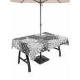 thumbnail image 1 of Outdoor Tablecloth with Umbrella Hole for Patio/Picnic/Party/Camping, Black Palm Leaves Waterproof Table Cloth Rectangle Table Cover Washable, Tropical Coastal Botanical Summer (52"x 70"), 1 of 9