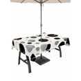 thumbnail image 1 of Outdoor Tablecloth with Umbrella Hole for Patio/Picnic/Party/Camping, Black Polka Dots Waterproof Table Cloth Rectangle Table Cover Washable, Modern Abstract Art (60"x 120"), 1 of 8