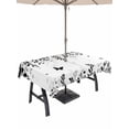 thumbnail image 1 of Outdoor Tablecloth with Umbrella Hole for Patio/Picnic/Party/Camping, Black Spring Botanical Waterproof Table Cloth Rectangle Table Cover Washable, Weeping Eucalyptus Butterfly (60"x 102"), 1 of 8