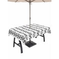 thumbnail image 1 of Outdoor Tablecloth with Umbrella Hole for Patio/Picnic/Party/Camping, Black Spring Leaves Waterproof Table Cloth Rectangle Table Cover Washable, Pastoral Botanical Striped Flowers (60"x 102"), 1 of 8