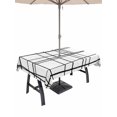 thumbnail image 1 of Outdoor Tablecloth with Umbrella Hole for Patio/Picnic/Party/Camping, Black Striped Waterproof Table Cloth Rectangle Table Cover Washable, Navy Indigo Contemporary Minimalist Art (52"x 70"), 1 of 9