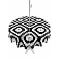 thumbnail image 1 of Outdoor Tablecloth with Umbrella Hole for Patio/Picnic/Party/Camping, Black White Geometric Waterproof Table Cloth Round Cover Washable, Modern Abstract Art (Dia 60"), 1 of 8