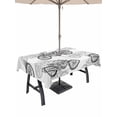 thumbnail image 1 of Outdoor Tablecloth with Umbrella Hole for Patio/Picnic/Party/Camping, Black White Motorcycles Waterproof Table Cloth Rectangle Table Cover Washable, Modern Hand-Painted Vehicles (60"x 102"), 1 of 8