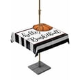 thumbnail image 1 of Outdoor Tablecloth with Umbrella Hole for Patio/Picnic/Party/Camping, Black White Striped Waterproof Table Cloth Square Cover Washable, Basketball Stripes Farmhouse Art (54"x 54"), 1 of 8