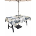 thumbnail image 1 of Outdoor Tablecloth with Umbrella Hole for Patio/Picnic/Party/Camping, Blue Architecture Waterproof Table Cloth Rectangle Table Cover Washable, Eiffel Tower Retro City Classical Beige (52"x 70"), 1 of 9