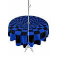 thumbnail image 1 of Outdoor Tablecloth with Umbrella Hole for Patio/Picnic/Party/Camping, Blue Black Checkered Waterproof Table Cloth Round Cover Washable, Modern Abstract Art (Dia 54"), 1 of 9
