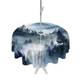 thumbnail image 1 of Outdoor Tablecloth with Umbrella Hole for Patio/Picnic/Party/Camping, Blue Black Mountain Waterproof Table Cloth Round Cover Washable, Forest Pine Trees Abstract Art (Dia 54"), 1 of 9