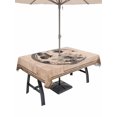 thumbnail image 1 of Outdoor Tablecloth with Umbrella Hole for Patio/Picnic/Party/Camping, Blue Butterflies Flowers Waterproof Table Cloth Rectangle Table Cover Washable, Spring Vintage Botanical Beige (54"x 80"), 1 of 9