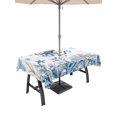 thumbnail image 1 of Outdoor Tablecloth with Umbrella Hole for Patio/Picnic/Party/Camping, Blue Coastal Octopus Waterproof Table Cloth Rectangle Table Cover Washable, Summer Ocean Sea Coral Shells (54"x 80"), 1 of 9